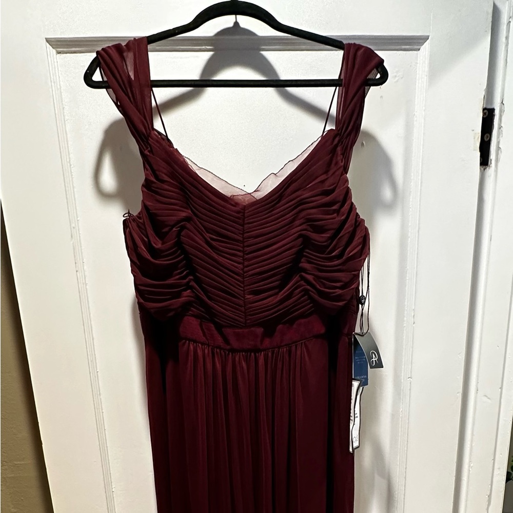 ADRIANNA PAPELL TULLE DRAPED GOWN DRESS